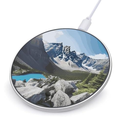 Mountains Wireless Charger 10W Fast Charging Pad Anti-Slip Qi Certified Wireless Charging Pad Charging Station Portable Phone Charger for All Wireless Charging Smartphone