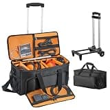 VEVOR Rolling DJ Cable Bag, 1680D, Padded File Gig Bag with Wheels, 6 Detachable Divider, Travel Storage Music Gear Case, for Professional DJ Gear, Musical Instrument and Accessories, Sound Equipment