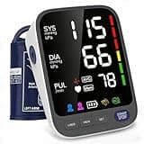 WAJ Automatic Upper Arm Blood Pressure Monitor for Home Use, 6.4 Inch LED Backlit Display, 8.6"-16.5" Adjustable Cuff, 2x120 Reading Memory, Accurate BP Machine with Hypertension Indicator, White