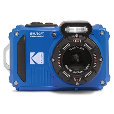 Kodak PIXPRO WPZ2 Waterproof Digital Camera, 16MP with 4X Optical Zoom, Shockproof, Dustproof, 1080p Video, Wi-Fi, Blue