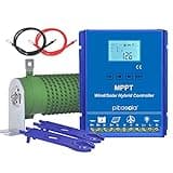PIKASOLA 1400W Off Grid with Unloader Hybrid Wind Solar Controller Auto 12/24V Battery MPPT Charge Boost Float of max 800w Wind Turbine Generator 600w Solar Panel Home Street Light Controller