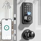 Ulecoce Fingerprint Keypad Deadbolt with Knob Set, Keyless Entry Door Lock with App Control, Door Locks for Front Door, Auto Lock&One-Touch Lock, 100+ User Codes&5 Keys, Easy Installation, Matte Black