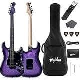Mojolnir M30 Beginner Electric Guitar Kit, HSS Ceramic Pickups, 11 Tones, MojoTrick System, 2-Year Warranty, Premium Engineered Ebony Fretboard, Padded Gig Bag,Galaxy Purple Gradient
