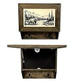 Bellewood Designs Wilderness Mountain Bear Coat Rack - Quick Access Hidden Gun Storage with Magnetic Lock - Concealment Shelf with Hooks for Coats, Bags, & Hats - Handcrafted Gun Concealment Furniture