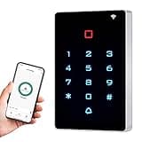 AMOCAM Wireless WiFi Access Control Keypad, Backlight Door Access Control System + 5PCS ID Keychains, Wiegand 26, Password Keypad for House Apartment, TUYA Wireless Entry Security Access Controller