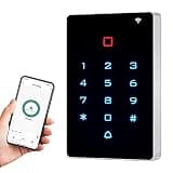 AMOCAM Wireless WiFi Access Control Keypad, Backlight Door Access Control System + 5PCS ID Keychains, Wiegand 26, Password Keypad for House Apartment, TUYA Wireless Entry Security Access Controller