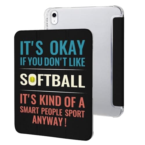 youryyjour Softball is A Sport for Smart People Case for Air 1/2 9.7Inch Case iPad Pro/Air 3 10.5inch Case iPad 10th Gen Case with Pencil Holder Auto Wake Sleep Cover