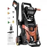 2026 Upgrade Pressure Power Washer 4700PSI with 4 Quick Connect Nozzles,Inlet Hose & Filter, Foam Cannon for Cars/Fences/Driveways/Patios/Home,Red