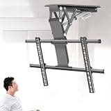 UIYTJRT Motorised TV Bracket Stand - Electric TV Ceiling Mount - Fits 32-70 Inch Motorized TV Stand, Telescopic Electric Motorized Ceiling TV Mount with Auto Lifting, 0-85° Flip Down,