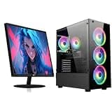 STGAubron Gaming PC Bundle with 24Inch FHD LED Monitor- Intel Core i7 6700 up to 4.0GHz, GeForce RTX 2060 6G, 16GB DDR4, 512GB SSD, RGB Fan x 4, Windows 11 Home