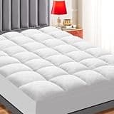 JEAREY Mattress Topper King Size,Extra Thick Mattress Pad Cover,Cooling Pillow Top Mattress Cover,White