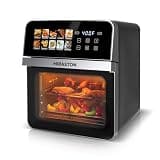 MIRASTON 10QT Air Fryer Toaster Oven Combo with 10 Presets, Family Size Compact Oven for Roasting Whole Chicken/Double Cooking, Stainless Steel Interior, Easy Clean, Includes 2 Accessories & Recipe