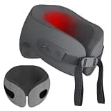 WELLPEAK Heated Travel Neck Pillow with Vibrating for Airplane