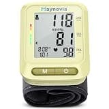 Maynovia Wrist Blood Pressure Monitor, Blood Pressure Cuff Wrist for Home Use, Automatic Digital BP Monitor with Large LCD Display, 2 User 120 Memory, Adjustable 5.3"-8.5" Cuff (Yellow)