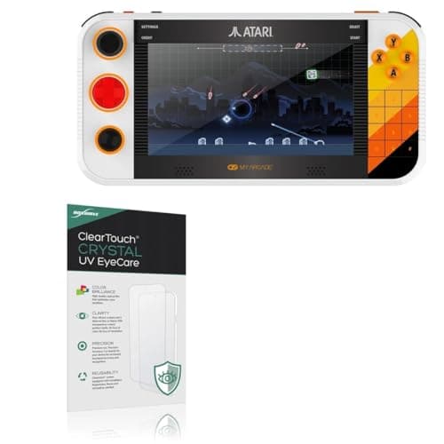 BoxWave Screen Protector Compatible With My Arcade Atari Gamestation Go (7 in) - ClearTouch Crystal Anti-UV EyeCare (2-Pack), Filters out Harmful Blue Light Reduce Fatigue