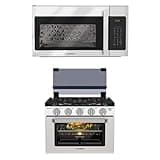 CAMPLUX 30"Convection OTR Microwave & 17" Classic RV Propane Range Bundle - Complete RV & Compact Kitchen Setup