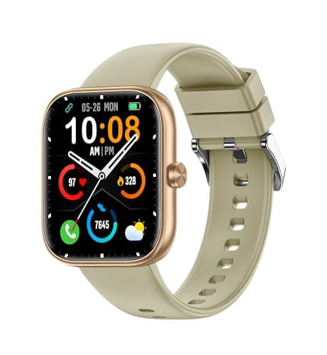 MFVLP Smart Watch for Men Women, 1.83" HD Touchscreen Fitness Watch with Bluetooth Call&Message Notifications, 110+Sport Modes, 24/7 Heart Rate/Sleep Monitor, IP68 Waterproof Fitness Tracker, Yellow