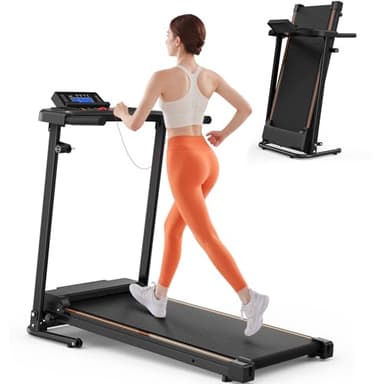 VINGVO Electric Folding Treadmill with Incline 300LBS Capacity LED Display 2.5ark Portable Foldable Running Exercise Machine for Living Room Bedroom