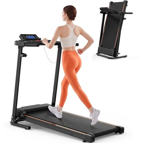 VINGVO Electric Folding Treadmill with Incline 300LBS Capacity LED Display 2.5ark Portable Foldable Running Exercise Machine for Living Room Bedroom
