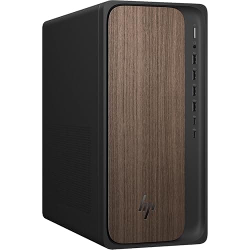 HP. OmniDesk M03 AI Desktop PC – Intel Core Ultra 9 285 up to 5.60GHz, 32GB DDR5 RAM, 8TB NVMe SSD, NVIDIA GeForce RTX 5060 Ti 8GB, Bluetooth 5.4, Windows 11 Pro, Wireless Keyboard & Mouse, Dark Wood