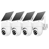 Oculview 2K Solar Security Cameras Wireless Outdoor, 4PCS Outdoor Camera Wireless with 360° View, Cameras for Home Security with Color Night Vision, Only Support 2.4GHz Wi-Fi, 4 Pack, White