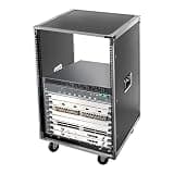 Pattosaey 16U AV Rack Stand Portable Rolling Network Rack with 4 Universal Wheels Standing Audio Rack Cabinet for Computer Chassis Mixing Console Microphone Amplifier, 220lbs Capacity (16U)