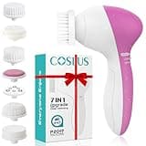 COSLUS Facial Cleansing Brush Silicone Face Scrubber: 7 in 1 FBS-D Electric Exfoliating Rotating Massage Device Waterproof Deep Cleaning Exfoliation Spa Machine - Electronic Skin Care Wash System