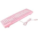 Rcniso Ultra Thin Cute Cartoon USB Wired Keyboard for Home Office Laptop Computer Pink 18 x 5.8 inch (Pink)