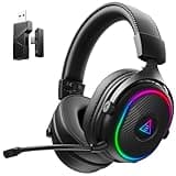 EKSA 2.4GHz Wireless Gaming Headset for PS5,PC,PS4,Switch,Mobile,Mac, Bluetooth Gaming Headphones with Microphone, RGB, 30ms Latency, 50H Battery, USB & Type-C Ultra, Wired Gaming Headset for Computer