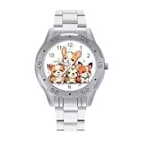 NTVOWPZO Three-Hand Analog Stainless Steel Watches for Men Easy Reader