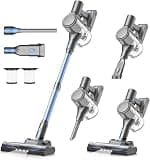 Zefiro Cordless Vacuum Cleaner for Home, 500W/45Kpa 50Mins Stick Vacuum, Anti-Tangle 1.5L Dust Cup, Rechargeable Wireless Handheld Vacuum for Pet Hairs/Carpets/Floors