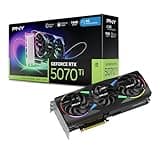 PNY GeForce RTX 5070 Ti Epic-X ARGB OC Triple Fan, Graphics Card, 16GB GDDR7, 256-Bit, 2640 MHz Boost, PCIe 5.0, HDMI/DP 2.1, NVIDIA Blackwell, DLSS 4