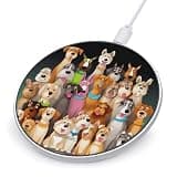 Dogs Wireless Charger Portable Fast Charging Pad Lightweight Wireless Charging Pad 10W Slim Charging Station for Phone Charger Mat for Travel Home Office Desk
