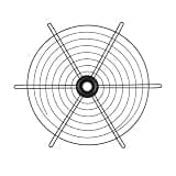 Axial Fan Grille, Carbon Steel Mesh Guard for Ventilation Systems, Includes Mounting Hardware (1 PC)