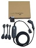 Couplago 40 Amp Level 2 EV Charger,NEMA 14-50P,J1772,240V/120V, with 3 Adapters,5-15P to 14-50R,10-30P to 14-50R,14-30P to 14-50R
