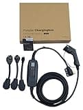 Couplago 40 Amp Level 2 EV Charger,NEMA 14-50P,J1772,240V/120V, with 3 Adapters,5-15P to 14-50R,10-30P to 14-50R,14-30P to 14-50R