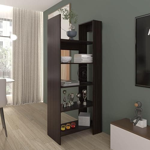 CHARMMA Bookcase, 5 Shelves, Dark Walnut