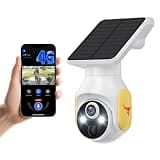 4G LTE Cellular Security Camera Wireless Outdoor, No Wi-Fi Solar Powered Surveillance Cameras for Home Security, 360° Live View, Color Night Vision, Built-in SIM Card, PIR Motion Sensor, Two-Way Talk