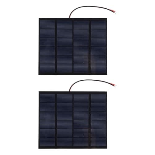 2PCS 1.5W 6V Small Solar Panels, Monocrystalline Silicon DIY Solar Charging Panel, Portable Solar Panel for Phone Tablet Camera Flashlight, Compact Outdoor Power Solution