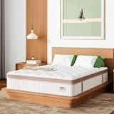 HKOURI 14 Inch Queen Mattress, Medium Firm Hybrid Mattress with Gel Memory Foam & Pocket Springs,Motion Isolation & Pressure Relief, Edge Support, White