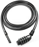 MARQUE Straight Combination Bike Lock Cable - 3/8 inch (5FT, 10FT, 15FT, 25FT) Resettable Combination Lock, Anti-Theft Security Cable for Bicycles, Kayaks, Paddle Boards, Gates&Outdoor Gear (15 FT)