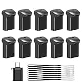 EASTBULL 10-Packs of 2GB USB 2.0 Small Flash Drives with a USB-C Adapter, FAT32 Mini USB Drives Small Thumb Drives 2 GB for Data Storage (Grey, 10 Lanyards, 1 Adapter)
