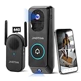 JAIOTlink 2K Dual Lens Video Doorbell Camera Wireless with Chime, 64GB SD Card, Voice Changer, 2.4G/5Ghz WiFi, Package Protection, 2-Way Audio, Night Vision, Compatible with Alexa