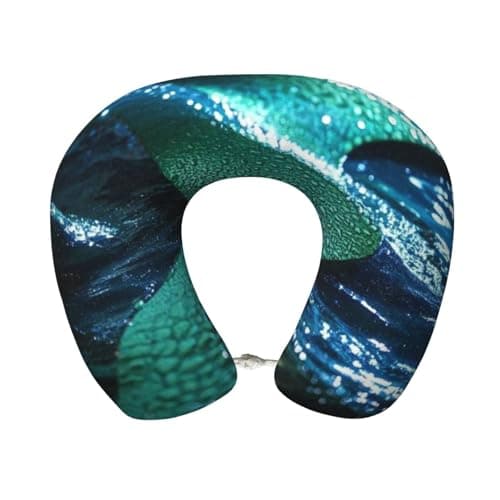 FHENTYU Slithering Shadows Print Travel Sleep Neck Pillow, U Shaped Head Neck Support Pillow for Travel, Office, Car (Washable)