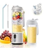 Portable Personal Size Blender for Smoothies - Cordless Mini Blender with Powerful Blending, 20oz BPA-Free Juice Cup with Leak-Proof Travel Lid, Type-C Rechargeable, Freshly Squeezed in Gym/Picnic