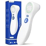 No-Touch Thermometer for Adults and Kids, 1-Second Fast Reading, Color-Coded Fever Alarm, Silent Mode, Object & Room Temperature Function, Baby Essential | Home Medical | Nurse Accessories for Work
