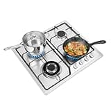 Gas Cooktop Stove Top, 22″x20″ Built-in Stainless Steel Stove Top with Thermocouple Flameout Protection Device, 4 Burners High Efficiency Gas Stove, Kitchen Cooktop for Restaurants Home