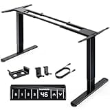 HUANUO Electric Standing Desks Frame with 265 lbs Dual Motor,Thick T-Shaped Desk Legs Made of Automotive Grade Steel,for Max 90″x31.5″ Desktop, Height Adjustable Desk Frame for Home Office, Frame Only