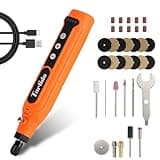 Tarlido Cordless Rotary Tool, 5-Speed Rotary Tool Kit, Continuous Use While Charging, Permanent Speed Memory, 2.0Ah Capacity, 18000RPM, 31 Accessories for Craft and DIY, Orange