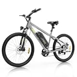 INVANTI Electric Bike for Adults with 45 Miles, Peak 750W Motor, 20 MPH Commuting Electric Mountain Bike with 26" Tires, Front Fork Suspension, 7-Speed Gears, LCD Display and Removable Battery (Grey)